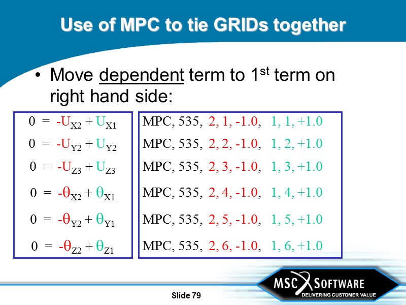 Slide 79 MPC, 535,  2, 1, -1.0,   1, 1, +1.0 MPC,